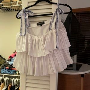 White Saloni top with ruffles